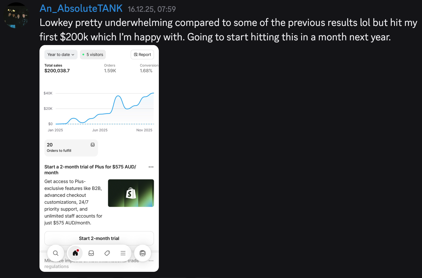 An_AbsoluteTANK - First $200k year